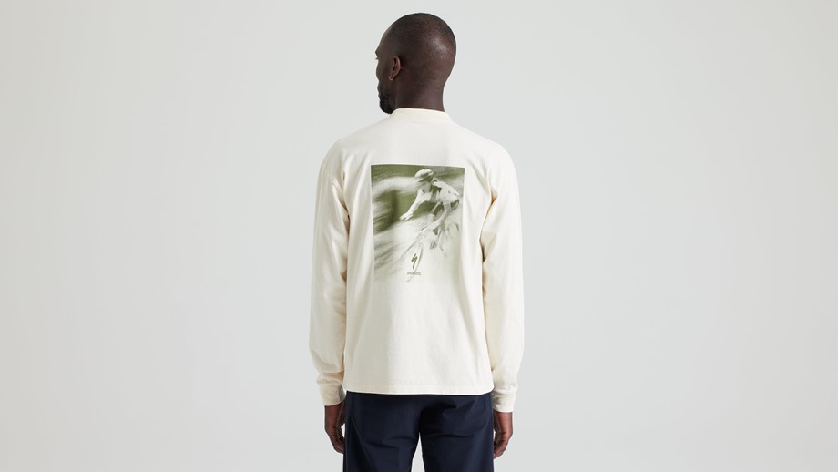 Specialized Graphic Long Sleeve Relaxed T-Shirt Birch White Hrtg Graphic