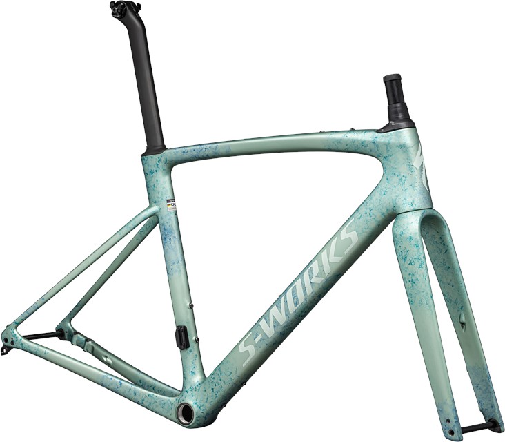 2024 Specialized S-Works Roubaix SL8 Frameset Metallic White Sage / Ink / White Sage - 54