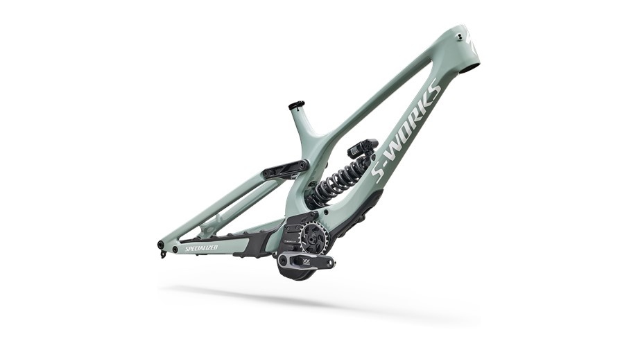 2027 Specialized S-Works Demo 11 Frameset Gloss Agave Grey / Metallic White Silver - S5