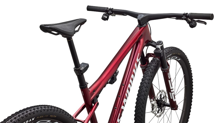 2027 Specialized S-Works Epic 9 Gloss Red Tint Over Red Reflex Pearl Edge Fade / Metallic White Silver - S
