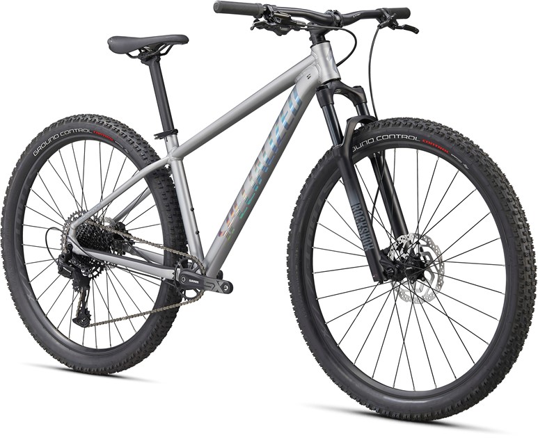 2021 Specialized Rockhopper Expert Satin Silver Dust / Black Holographic - L