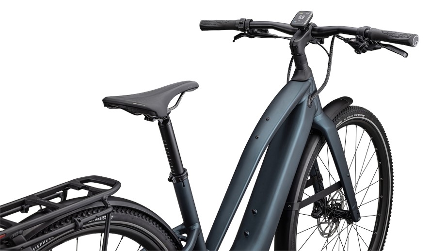 2026 Specialized Turbo Vado SL 2 5.0 Step-Through Satin Deep Lake Metallic / Black Liquid Metal Frost - M