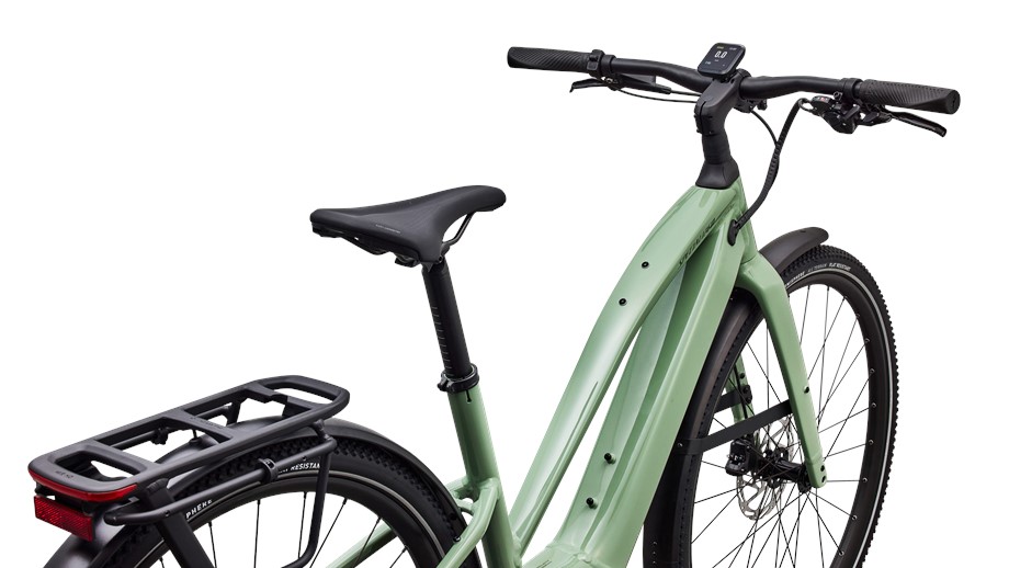 2026 Specialized Turbo Vado SL 2 4.0 Step-Through  Gloss Pistachio / Oak Green Metallic Frost Reflective - L