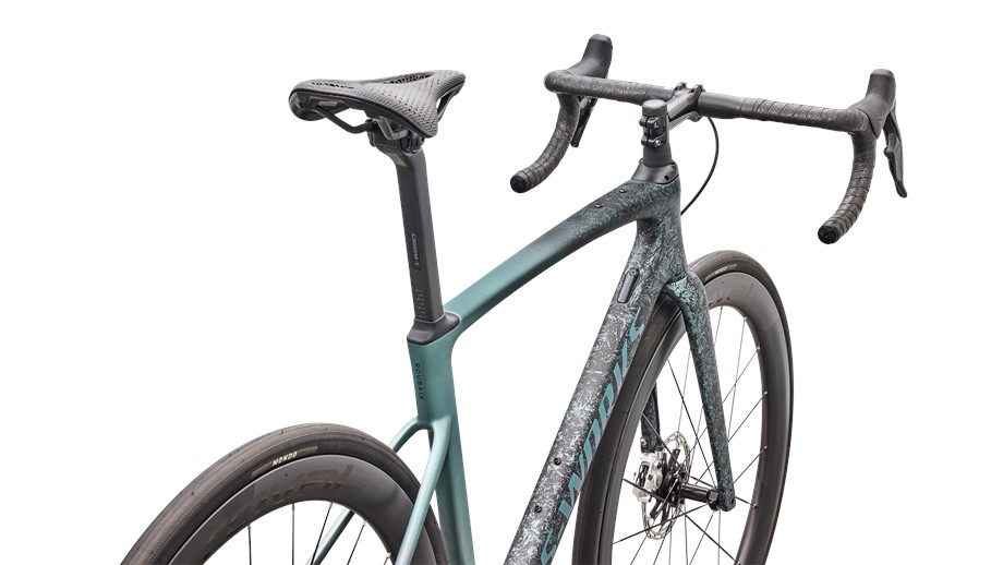 2026 Specialized S-Works Roubaix SL8 Satin Carbon / Fjord Metallic Dust Dry Impasto + Fade / Gloss Premium Fjord Metallic - 44