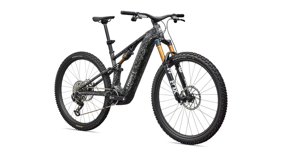 2026 Specialized S-Works Turbo Levo R Gloss Shadow Silver Blended Speckle Over Carbon / Silver Dust - S6