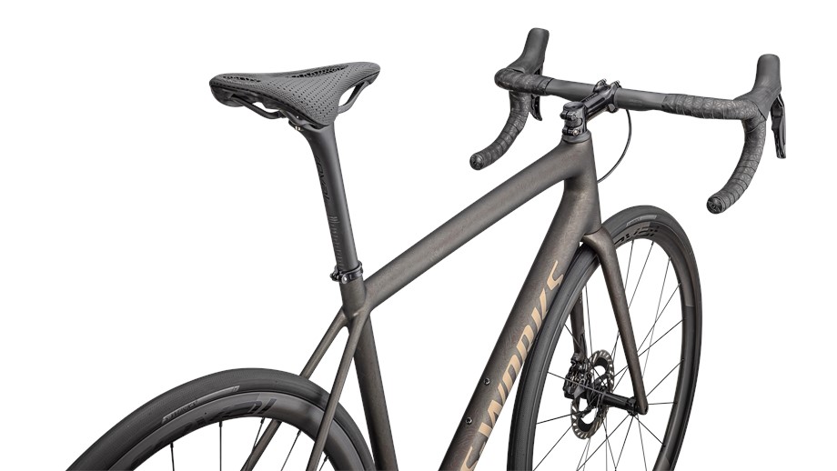 2025 Specialized S-Works Aethos - Dura-Ace Di2 Satin Doppio / Gunmetal Dry Brushed / Gold Pearl - 58