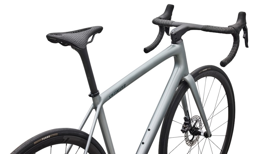 2026 Specialized Aethos 2 Pro Gloss Shadow Silver / Emerald Metallic - 56