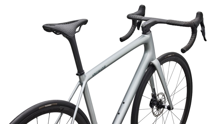 2026 Specialized Aethos 2 Pro Gloss Shadow Silver / Emerald Metallic - 61