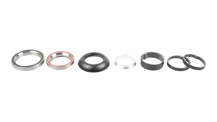 Specialized HDS COMPLETE, INTEGRATED, 1-1/8" UPPER, 1-3/8" LOWER, 45X45 DEG, 48MM CARBON TOP COVER, W/ CARBON SPACERS (NO CROWN RACE) Hds Sbc Sw Road 1-1 / 8 Steel Upper / 1-3 / 8 Steel Lower W / Carbon Spacer Set