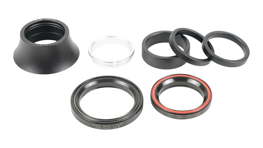 Specialized HDS COMPLETE, INTEGRATED, 1-1/8" UPPER, 1-3/8" LOWER, 45X45 DEG, 48MM WIDE / 20MM TALL ALLOY CONE COVER, W/ ALLOY SPACERS (NO CROWN RACE) Hds My13 Roubaix Comp / Elite / Sport Headset W / 20mm Alloy Cone Spacer