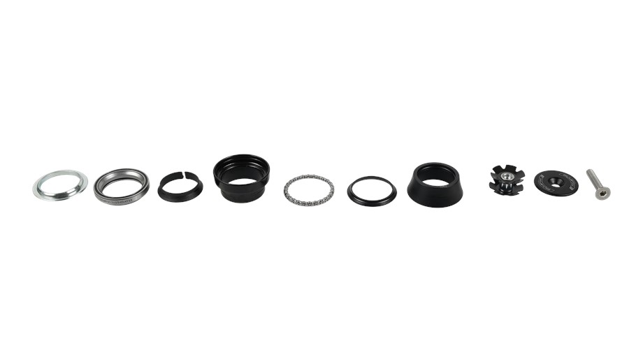 Specialized HDS COMPLETE, EC34/28.6MM TOP CUP W/ LOOSE BALL BRG, 1-1/8" INTEGRATED LOWER BRG, 43MM WIDE/20MM TALL ALLOY CONE COVER, CROWN RACE FOR 1-1/8" STEERER Hds My13 Sirrus / Vita Headset Integrated Lower / External Upper Blk