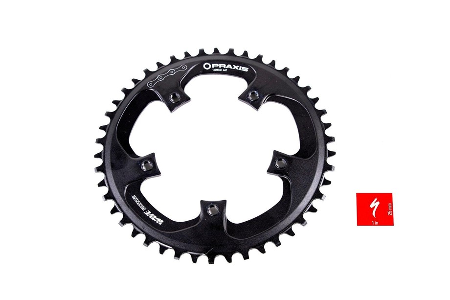 Specialized CHR TURBO, 46T, 11/12-SPD, 5-BOLT 110BCD, 1X RING, ALLOY, PRAXIS Chr Chainring, Sl System, 46t, 49cl, 110bcd