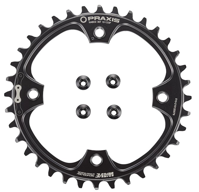 Specialized CHR TURBO, 36T, 11/12-SPD, 104BCD, 1X RING, STEEL, W/ CHAINRING BOLTS, PRAXIS Black