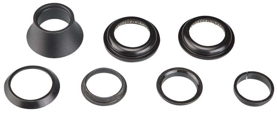 Specialized HDS COMPLETE, ZS44 TOP & BOTTOM CUPS, 5/32" LOOSE BALL UPPER & LOWER BRGS, W/ 25MM TALL CONE COVER & STEEL CROWN RACE FOR 1-1/8" STEERER (H807D2) Black