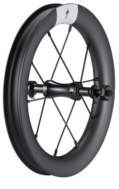 Specialized WHL KIDS HOTWALK CARBON 12", FRONT OR REAR, CARBON, BOLT-ON, 10H (NO BRAKING SURFACE) - SATIN CARBON W/ WHITE DECAL