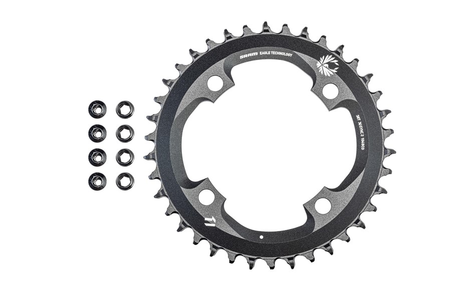 Specialized CHR TURBO, 38T, EAGLE 12-SPD, 104BCD, 1X RING, ALLOY, W/ CHAINRING BOLTS, SRAM (00.6218.011.008) Chr Sram Chainring Eagle 38t 104bcd Al Emtb W / Bolts (00.6218.011.008)