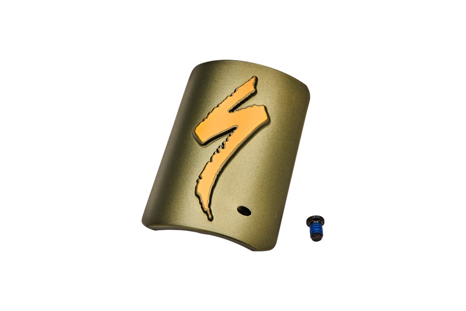 2025 Specialized FRM MY26 TERO X, HEADTUBE COVER - LAUREL GREEN METALLIC / ORANGE ZEST -