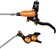 Hope EVO GR4 Disc Brake and Lever Set - Left Hand, Post Mount, 4-Piston, Braided Hydraulic Hose, Black/Orange