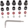 SRAM Red/Force AXS 2-Pc Disc Brake Hose Fitting Kit - 5 Threaded Hose Barbs, 5 Compression Nuts, 5 Boots, Red Comp Olives, 1 T8 Torx 