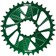 Wheels Manufacturing Direct Mount Chainring - 34t, SRAM 3-Bolt Direct Mount, 3mm Offset, T-Type Chain Compatible, Green