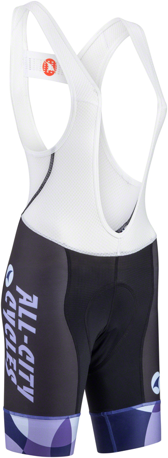 All-City Dot Game Women's Bib Short - Black, Dark Purple, Purple, Lavender, Lite Blue, X-Large 