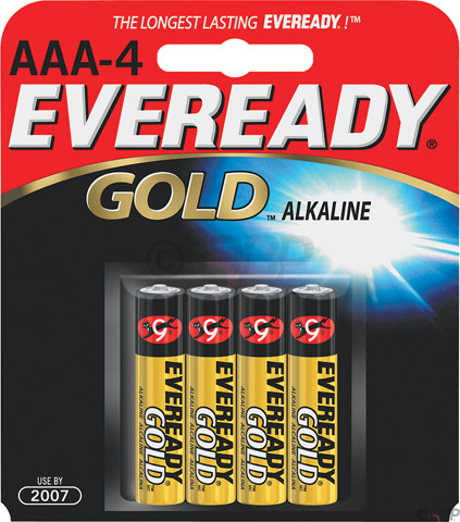 Eveready Gold AAA Alkaline Battery: 4-Pack






