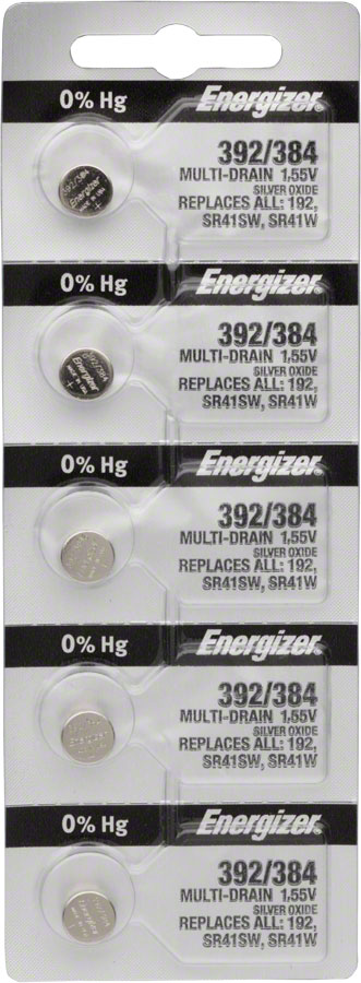 Energizer 392 / 384 Silver Oxide Multi-Drain Battery 1.55v: Card of 5