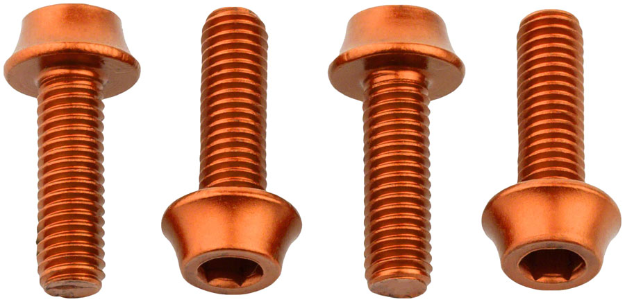 Wolf Tooth Water Bottle Cage Bolts - Set/4, Aluminum, Orange