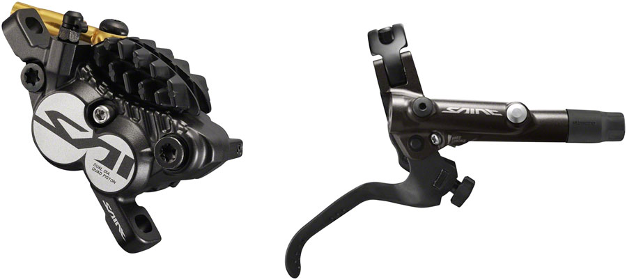 Shimano Saint BL-M820-B/BR-M820 Disc Brake and Lever - Rear, Hydraulic, Post Mount, Finned Metal Pads, Black 
