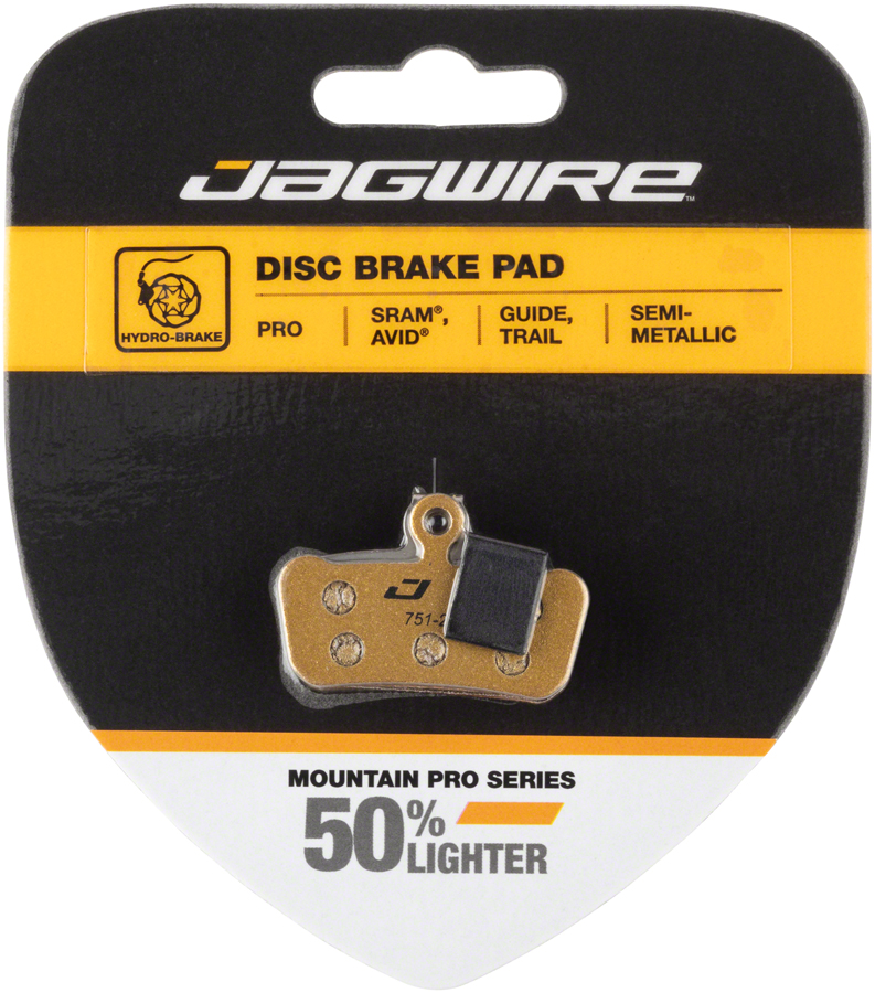 Jagwire Mountain Pro Alloy Backed Semi-Metallic Disc Brake Pads for SRAM Guide RSC, RS, R, Avid Trail 