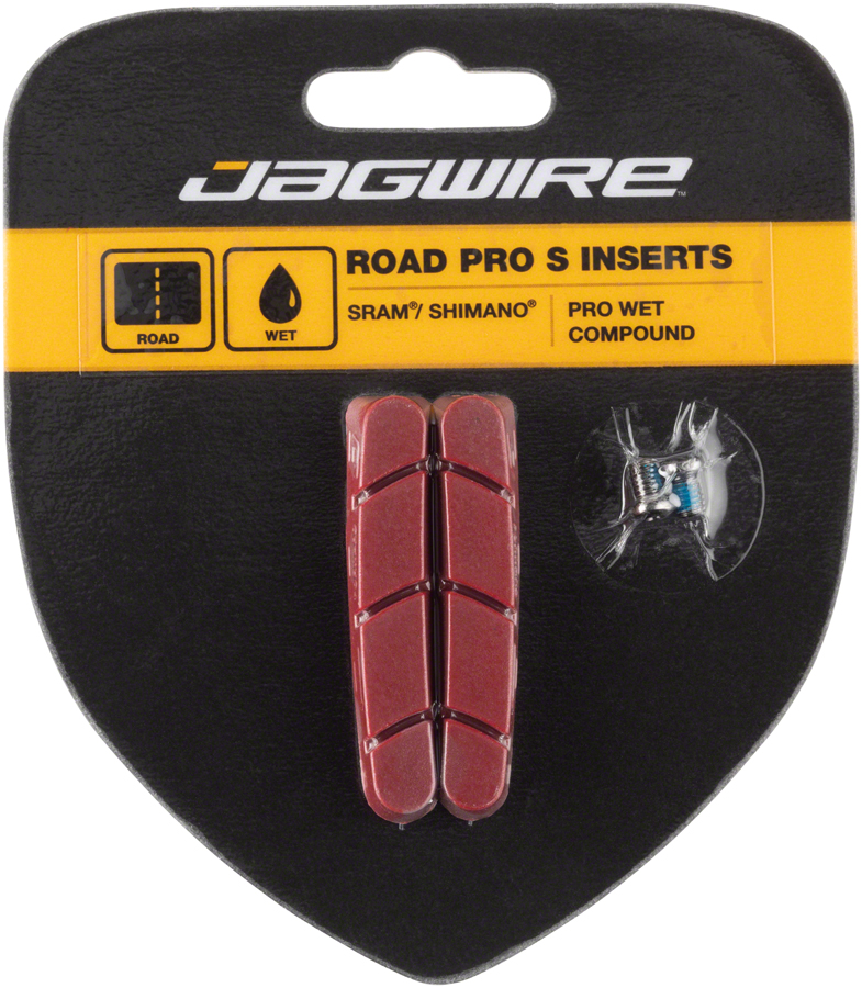 Jagwire Road Pro S Brake Pad Inserts for Wet Conditions SRAM/Shimano, Red 