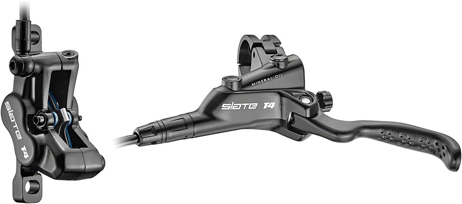 TRP Slate T4 Disc Brake and Lever - Rear, Hydraulic, Post Mount, Black 