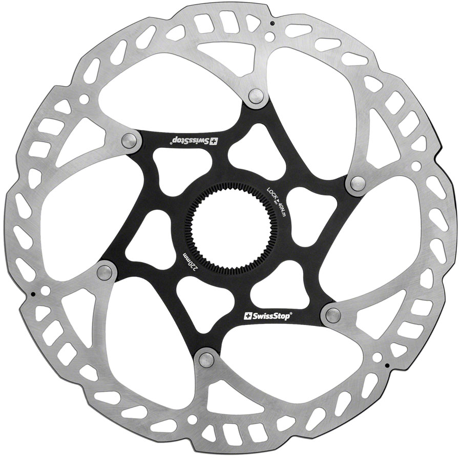 SwissStop Catalyst Pro Disc Rotor - 220mm, CenterLock, Silver/Black 
