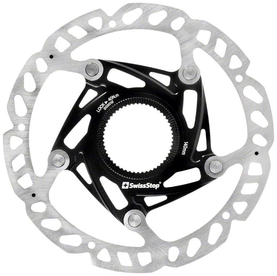 SwissStop Catalyst Race Disc Rotor - 140mm, CenterLock, Silver/Black 