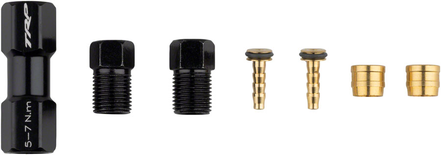 TRP TL1.2 Disc Brake Hose Coupler Kit - For 5.5mm, Coupler, Compression Ferrules, Brass Inserts with O-Ring, and Hose Retainer 