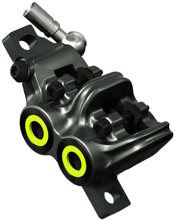 Magura MT7 Disc Brake Caliper - Front or Rear, Post Mount, 4-Piston, Gray/Yellow 