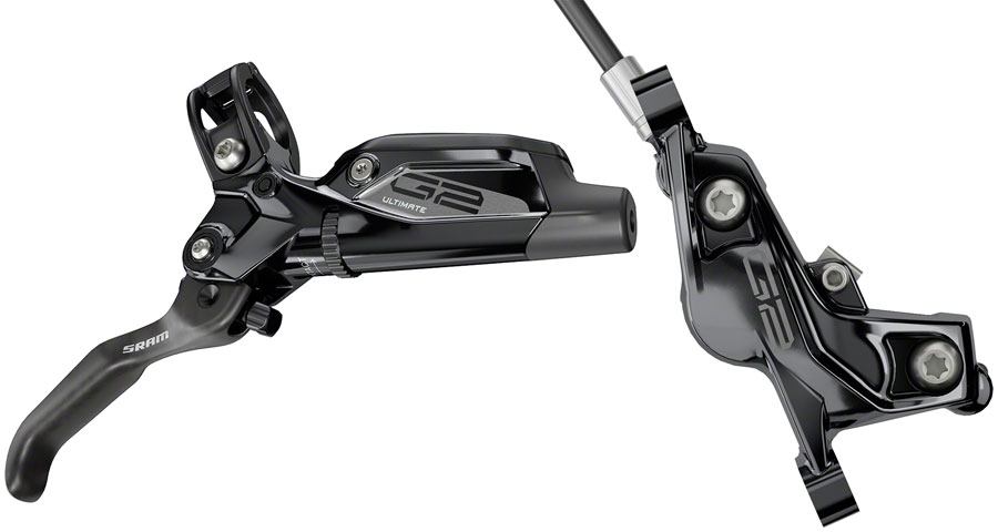 SRAM G2 Ultimate Disc Brake and Lever - Front, Hydraulic, Post Mount, Carbon Lever, Titanium Hardware, Gloss Black, A2 