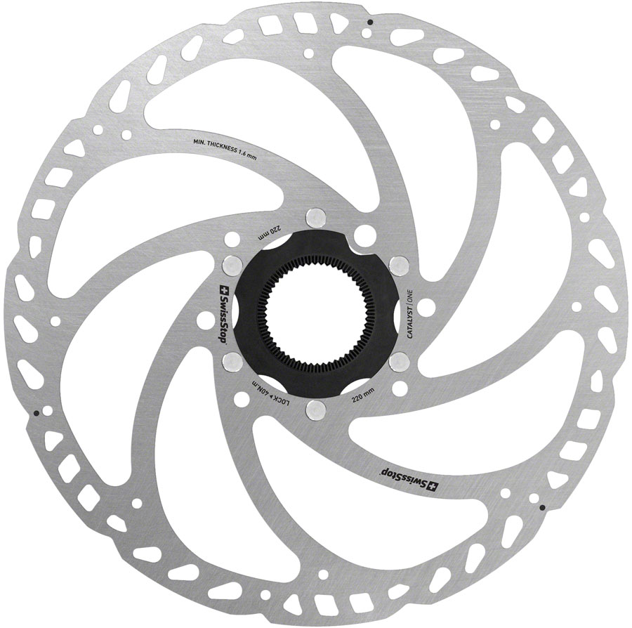 SwissStop Catalyst One Disc Rotor - 220mm, CenterLock, Silver 
