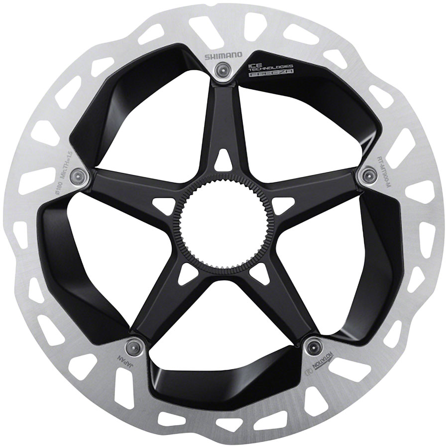 Shimano XTR RT-MT900-M Disc Brake Rotor - 180mm, Center Lock, Silver/Black 