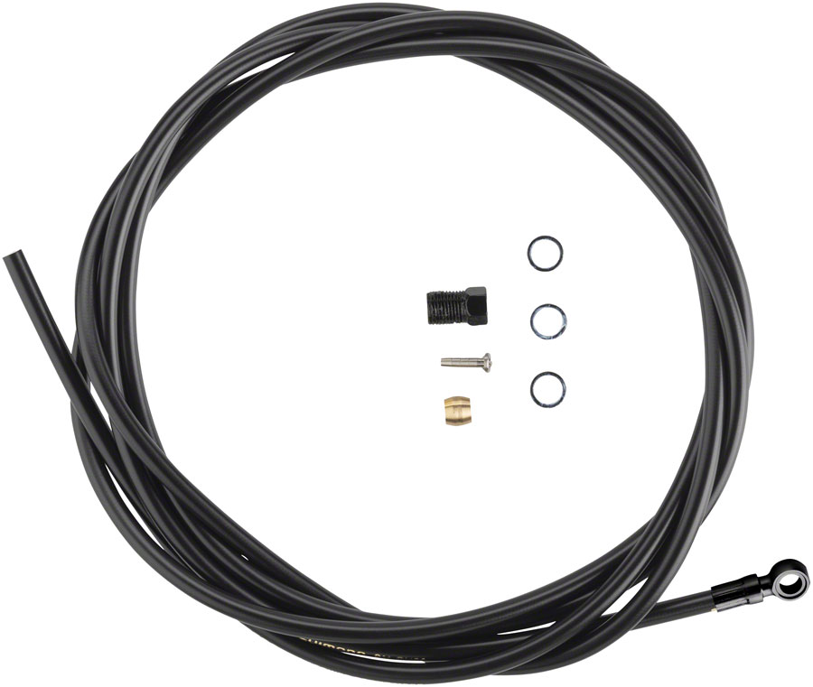 Shimano SM-BH90-SBM High Pressure Disc Brake Hose Kit with Black Banjo Fitting - 2000mm, W/O Banjo Bolt, Black 