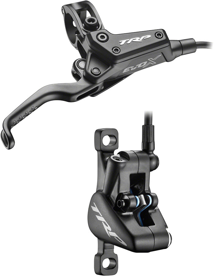 TRP EVO X HD-M9020 Disc Brake and Lever - Right/Front or Rear, 1900mm Hose, Post Mount, 2-Piston, Black