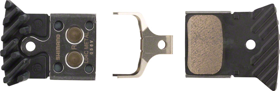 Shimano L04C-MF Disc Brake Pads and Springs - Metal Compound, Finned Alloy and Stainless Steel Back Plate, One Pair 