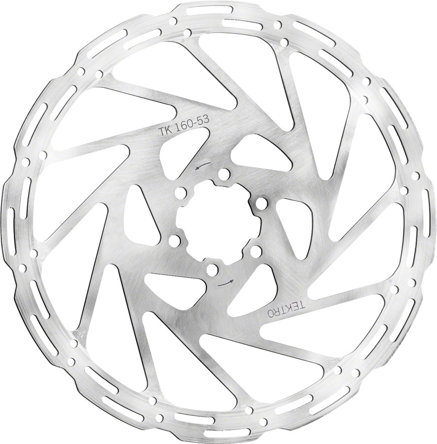 Tektro TR160-53 Disc Rotor - 160mm, 6-Bolt, 1.8mm Thickness, For 4-Piston Calipers, Silver 