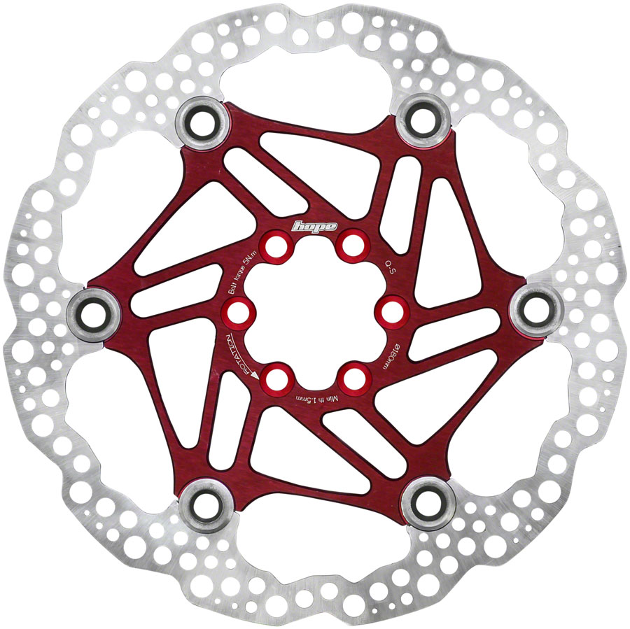 Hope Floating Disc Brake Rotor - 180mm, 6-Bolt, Red






