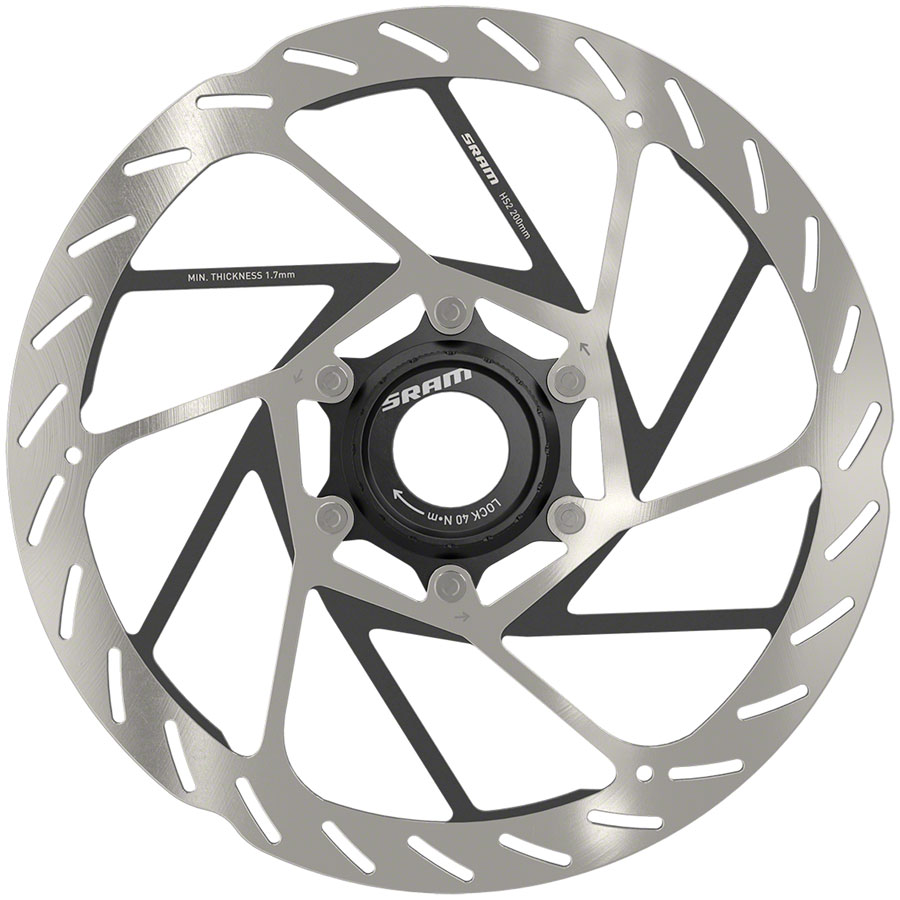 SRAM HS2 Disc Brake Rotor - 200mm, Center Lock, Rounded, Silver/Black






