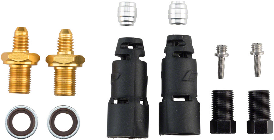 Jagwire Pro Disc Brake Hydraulic Hose Quick-Fit Adapters for Shimano XTR, Deore XT, SLX, LX, Hone, Deore, Alfine, Metrea, Alivio and Acera 