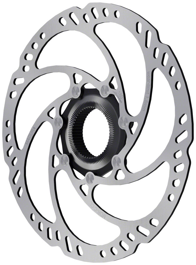 Magura MDR-C CL Disc Brake Rotor - 180mm, Center Lock w/Lock Ring for Thru Axle, eBike Optimized, Silver 