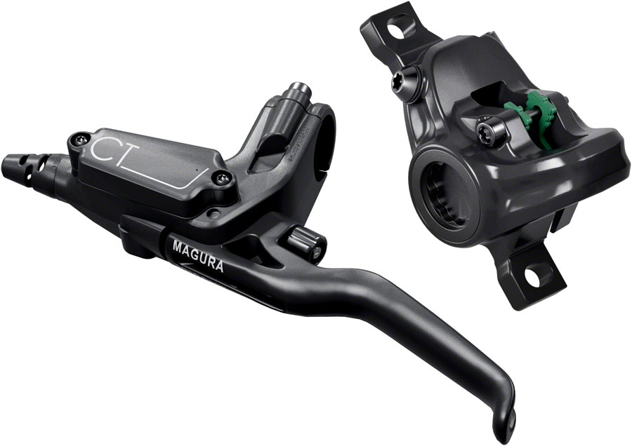 Magura MT C4 Disc Brake and Lever - Rear, Hydraulic, 2-Piston, Post Mount, Black 