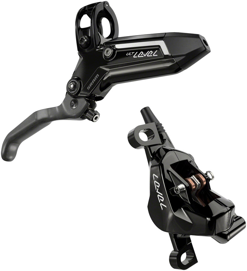 SRAM Level Ultimate Stealth Disc Brake and Lever - Front, Post Mount, 2-Piston, Carbon Lever, Titanium Hardware, Gloss Black, C1 