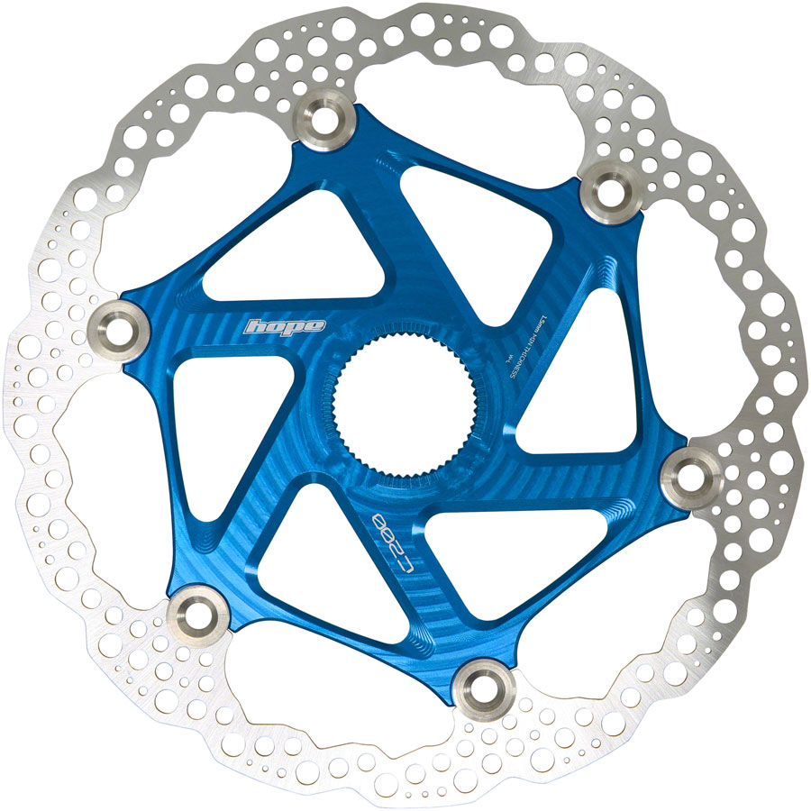 Hope MTB Floating Centre-Lock Disc Brake Rotor - 200mm, Center-Lock, Blue 